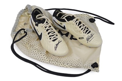 Lot 458 - ﻿A pair of Nike Tiempo FK14 football boots, ﻿unworn, signed by Francesca Kirby