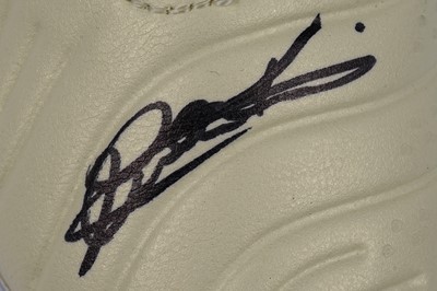 Lot 458 - ﻿A pair of Nike Tiempo FK14 football boots, ﻿unworn, signed by Francesca Kirby