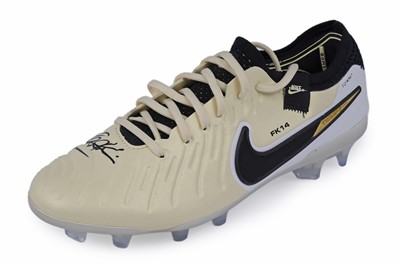 Lot 458 - ﻿A pair of Nike Tiempo FK14 football boots, ﻿unworn, signed by Francesca Kirby