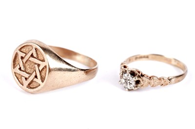 Lot 312 - A Star of David signet ring; and another ring