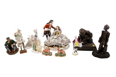 Lot 363 - A collection of decorative ceramic figures