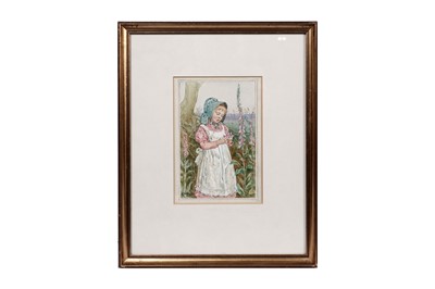 Lot 1133 - Ralph Hedley - Girl and Foxgloves | watercolour