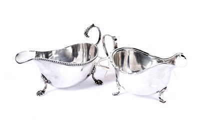 Lot 1075 - Two silver sauce boats