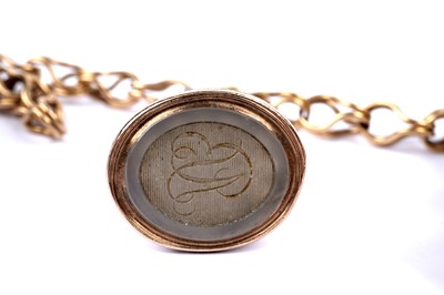 Lot 596 - A selection of 19th Century fob seals on gold bracelet