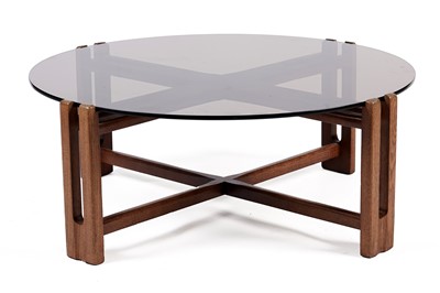 Lot 52 - A mid-20th Century glass and teak coffee table