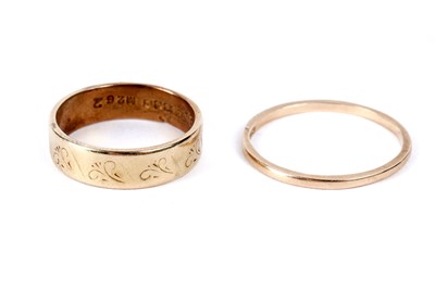 Lot 298 - Two 18ct yellow gold rings