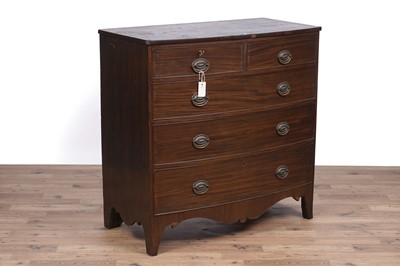 Lot 66 - A George III inlaid mahogany bowfront chest of drawers