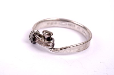 Lot 624 - Georg Jensen, Denmark: a silver and diamond ring