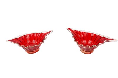 Lot 490 - Two mid-20th Century Murano cranberry glass bowls