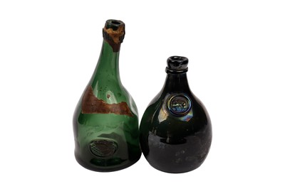 Lot 464 - A French 19th Century green glass First Grand Cru Armagnac bottle; and another