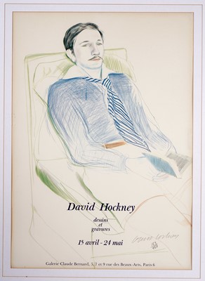 Lot 137 - David Hockney - Signed exhibition poster for David Hockney Dessins et Gravures | pencil signed