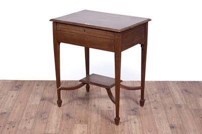 Lot 66 - An Edwardian inlaid mahogany campaign secretaire