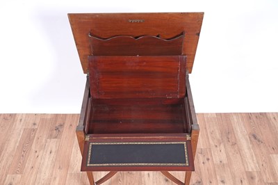 Lot 66 - An Edwardian inlaid mahogany campaign secretaire