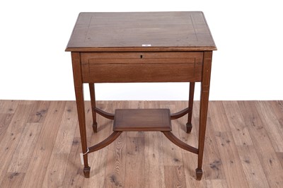 Lot 66 - An Edwardian inlaid mahogany campaign secretaire