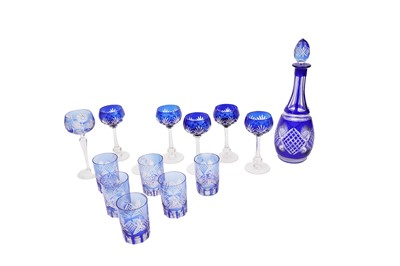 Lot 457 - A collection of 19th Century style blue Bohemian flash glass