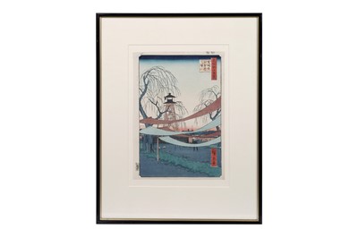 Lot 913 - Hiroshige Utagawa - Hatsune Riding Ground at Bakurocho | woodblock print