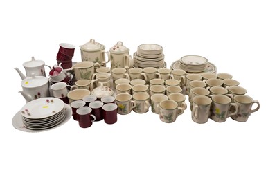 Lot 322 - A Wedgwood ‘Raspberry Cane’ tea, dinner and coffee service; and a Rosenthal coffee service