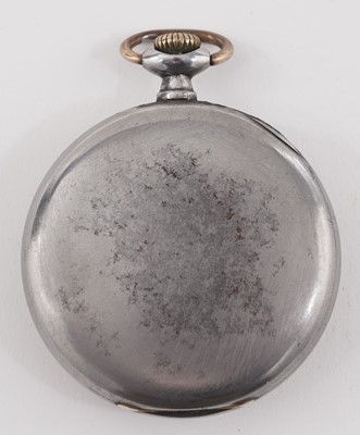 Lot 524 - Omega: a steel cased open faced pocket watch