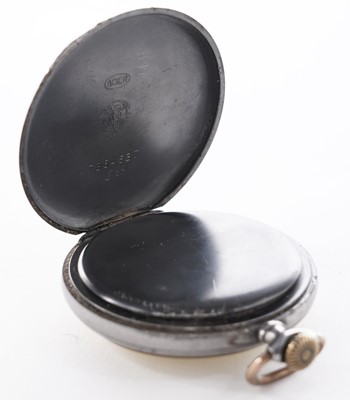 Lot 524 - Omega: a steel cased open faced pocket watch