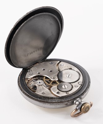 Lot 524 - Omega: a steel cased open faced pocket watch