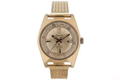 Lot 137 - Aquastar, Geneve: a gold capped cased automatic wristwatch