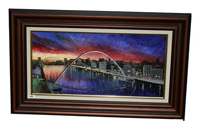 Lot 219 - Dallas K. Taylor - The Gateshead Millennium Bridge | oil