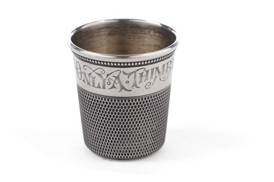 Lot 442 - A late 19th century American silver novelty tot cup