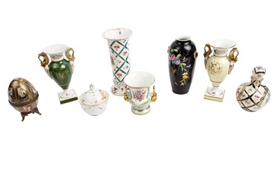 Lot 402 - Two Limoges twin-handled vases and a collection of other decorative ceramics