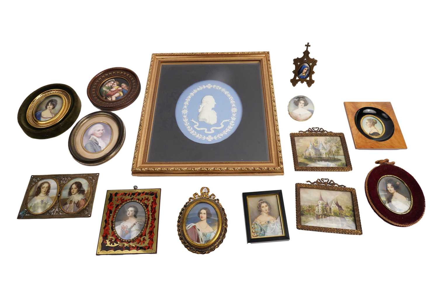 Lot 251 - A collection of 19th Century style miniatures