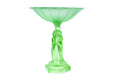 Lot 493 - A vintage uranium-type glass centrepiece