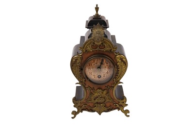 Lot 183 - A late 19th Century German walnut ebonized wood and ormolu mounted mantel timepiece by Lenzkirch