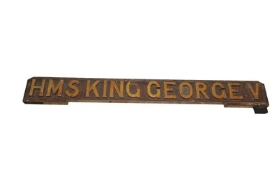 Lot 712 - A ship's name-board from the battleship King George V