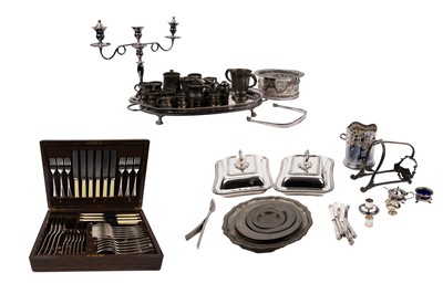 Lot 441 - A large collection of Victorian and later silver plated wares and pewter