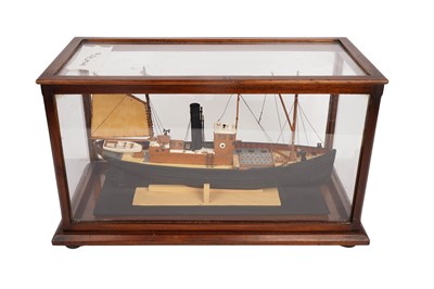 Lot 693A - A cased scratch-built model of a fishing boat