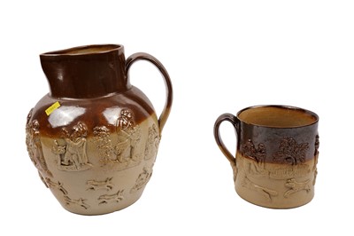 Lot 328 - A Royal Doulton Lambeth jug and mug