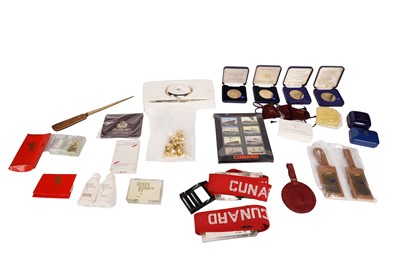 Lot 710 - A collection of Cunard Line toiletries and other collector’s items