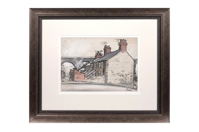 Lot 1038 - Norman Stansfield Cornish - Railway Viaduct, Tenter Terrace, Durham | pen and watercolour