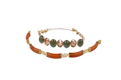 Lot 688 - Two Chinese jade bracelets