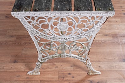 Lot 80 - A Vintage three-piece white painted cast metal garden suite