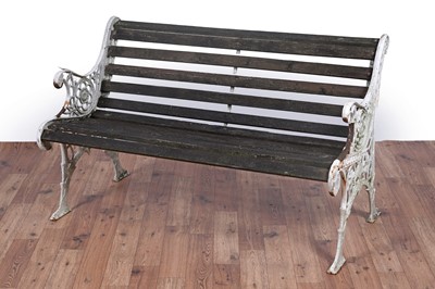 Lot 80 - A Vintage three-piece white painted cast metal garden suite