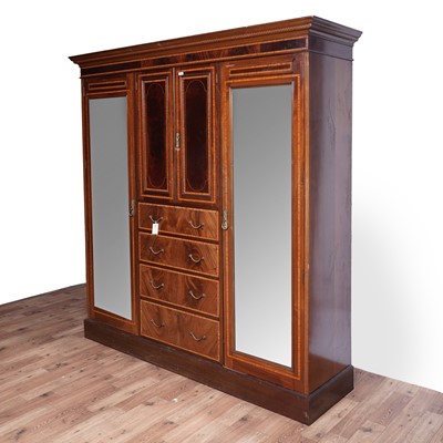 Lot 88 - An Edwardian wardrobe; and a Victorian bookcase