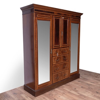 Lot 88 - An Edwardian wardrobe; and a Victorian bookcase