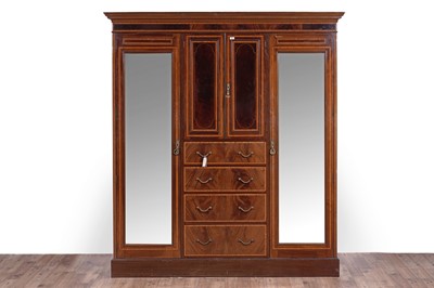 Lot 88 - An Edwardian wardrobe; and a Victorian bookcase