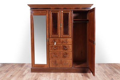 Lot 88 - An Edwardian wardrobe; and a Victorian bookcase