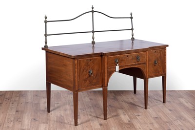 Lot 75 - A 19th century inlaid mahogany and satinwood banded breakfront sideboard