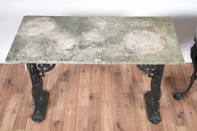 Lot 86 - Coalbrookdale style cast metal table and a pub table