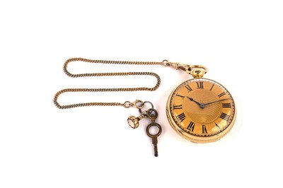 Lot 553 - Murray & Strachan, Royal Exchange, London: an 18ct yellow gold cased open faced pocket watch