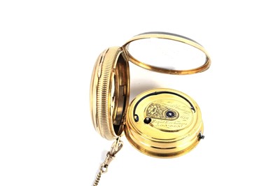 Lot 553 - Murray & Strachan, Royal Exchange, London: an 18ct yellow gold cased open faced pocket watch