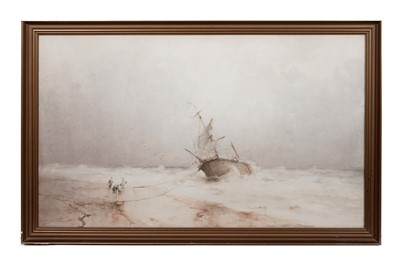 Lot 1064 - George Edward Horton - Beached and Braced Against Waves | watercolour