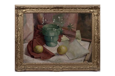 Lot 1164 - Mid 20th Century British School - Still Life with Vase and Lemons | oil